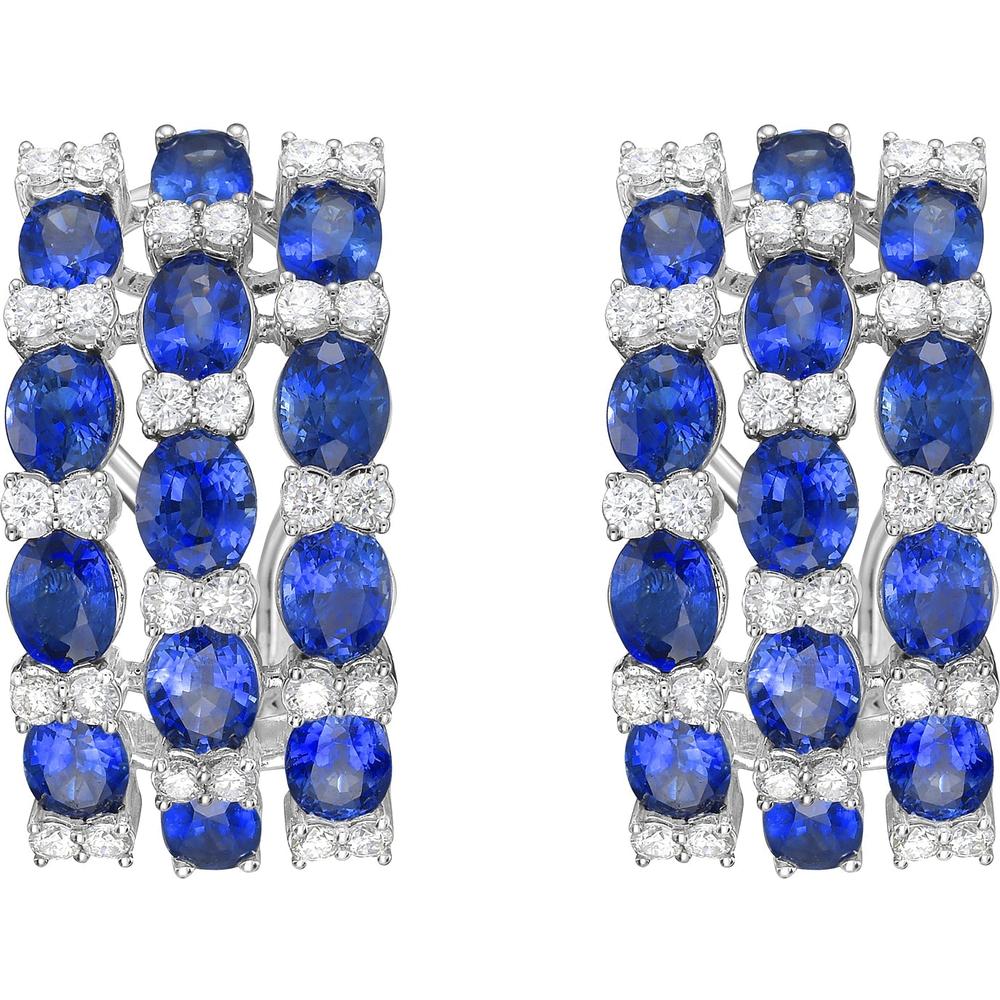 Ruchi New York - Louise Blue Sapphire Earrings in 18K White Gold