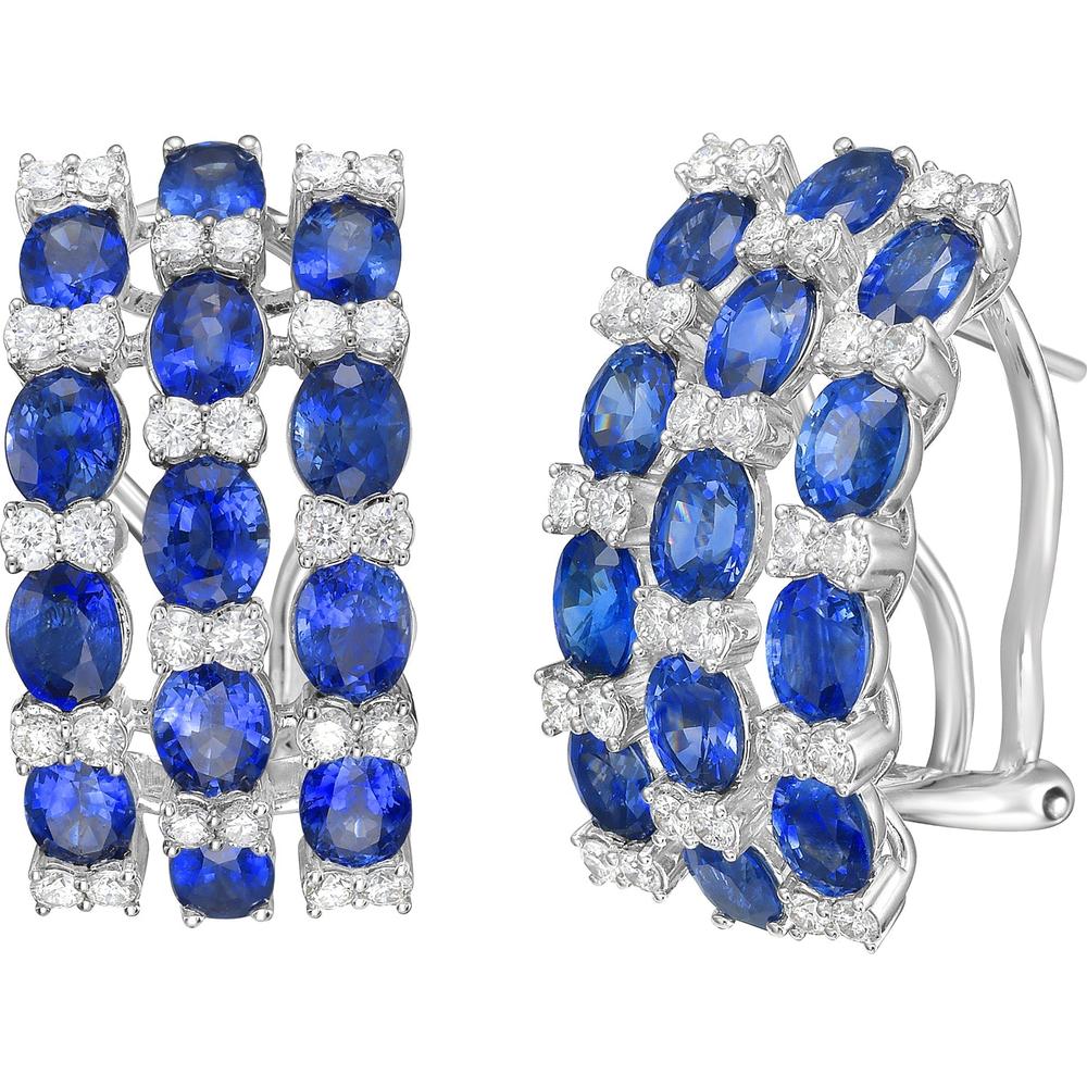 Ruchi New York - Louise Blue Sapphire Earrings in 18K White Gold