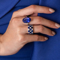 Ruchi New York - Louise Blue Sapphire Ring in 18K White Gold