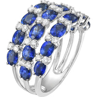 Ruchi New York - Louise Blue Sapphire Ring in 18K White Gold