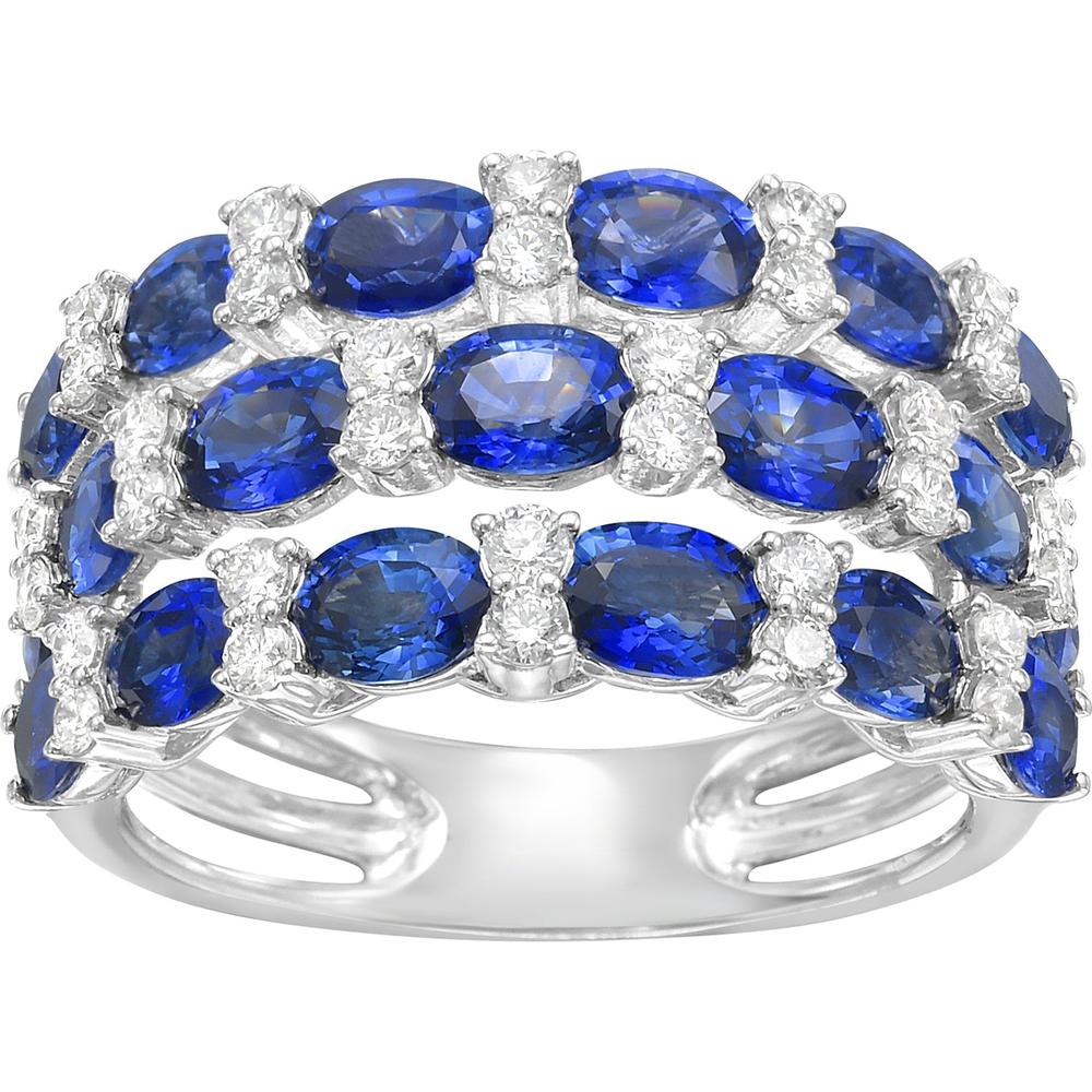 Ruchi New York - Louise Blue Sapphire Ring in 18K White Gold