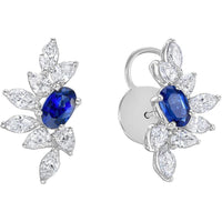 Ruchi New York - Lucretia Earrings in Blue Sapphire in 18K White Gold