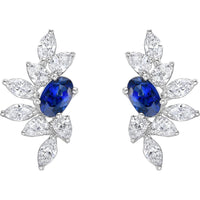 Ruchi New York - Lucretia Earrings in Blue Sapphire in 18K White Gold