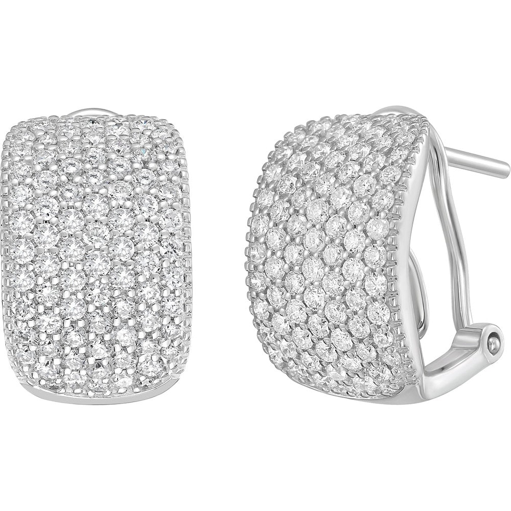 Ruchi New York - Lumière Pavé Diamond Huggie Earrings in 18K White Gold