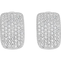 Ruchi New York - Lumière Pavé Diamond Huggie Earrings in 18K White Gold
