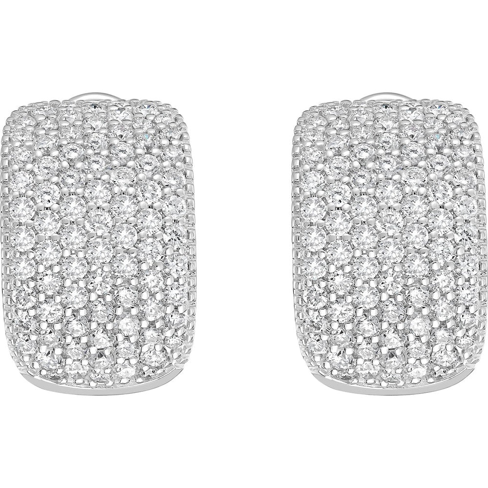 Ruchi New York - Lumière Pavé Diamond Huggie Earrings in 18K White Gold
