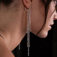 Ruchi New York - Lumiere Rose Cut Diamond Duster Earrings in 18K White Gold