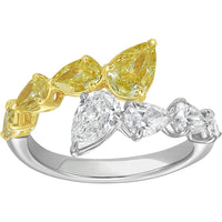 Ruchi New York - Lumina 2.26 Carat Yellow & White Pear Diamond Wrap Ring in 18K Two-Tone Gold - Ruchi New York