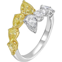 Ruchi New York - Lumina 2.26 Carat Yellow & White Pear Diamond Wrap Ring in 18K Two-Tone Gold - Ruchi New York