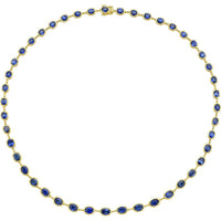 Ruchi New York - Lyre Blue Sapphire Necklace in 18K Yellow Gold