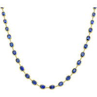 Ruchi New York - Lyre Blue Sapphire Necklace in 18K Yellow Gold