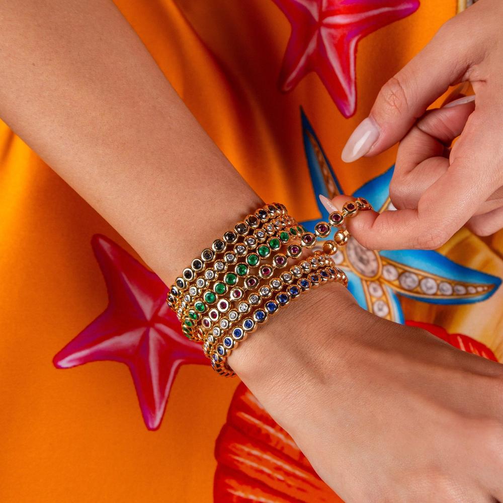 Ruchi New York - Marguerite Emerald Bracelet in 18K Yellow Gold