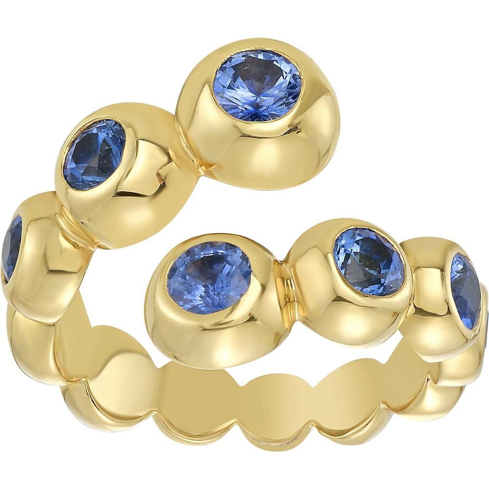 Ruchi New York - Marguerite Wrap Ring in Blue Sapphire in 18K Yellow Gold