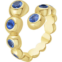 Ruchi New York - Marguerite Wrap Ring in Blue Sapphire in 18K Yellow Gold