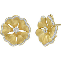 Ruchi New York - Marigold Diamond Flower Earrings in 18K Yellow Gold