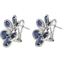 Ruchi New York - Mariposa Blue Sapphire Stud Earrings in 18K White Gold