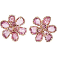 Ruchi New York - Mariposa Pink Sapphire Earrings in 18K Rose Gold