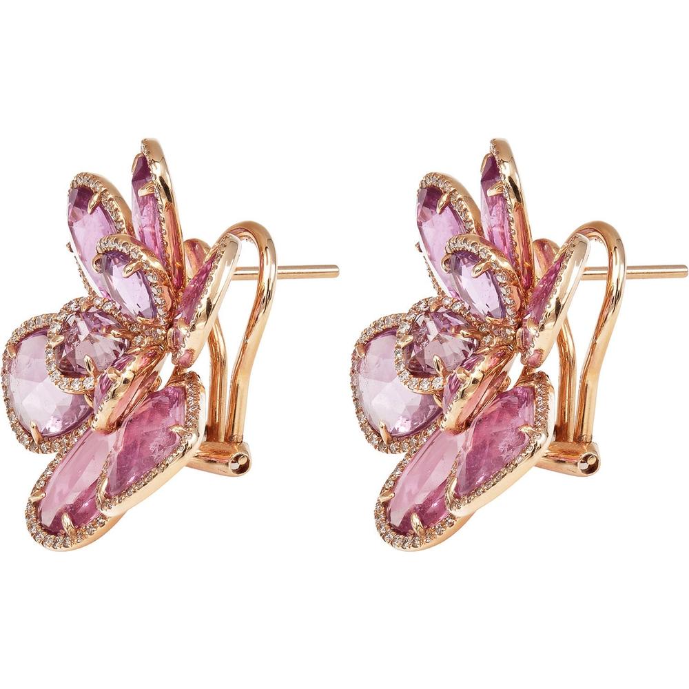 Ruchi New York - Mariposa Pink Sapphire Earrings in 18K Rose Gold