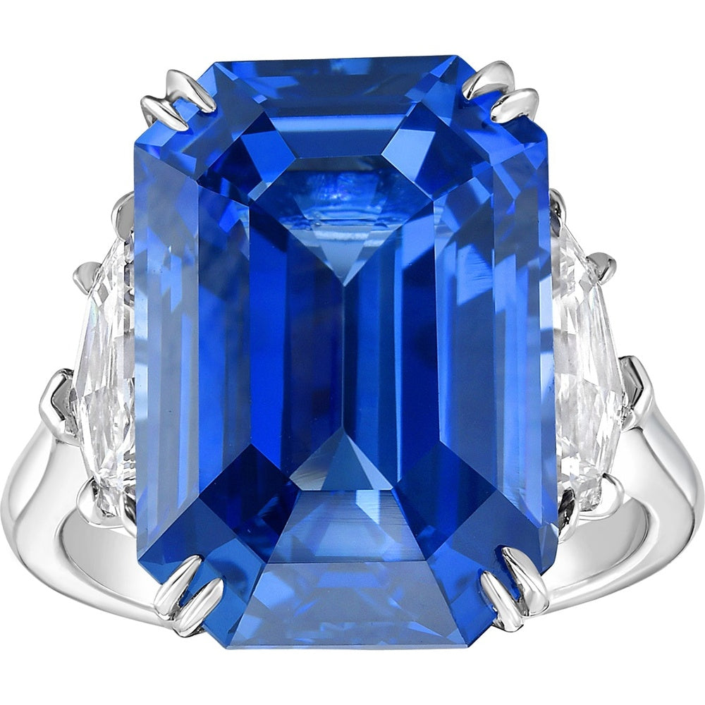 Ruchi New York - Midnight Blue Sapphire & Diamond Collector Ring in Platinum - Ruchi New York