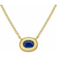 Ruchi New York - Midori Blue Sapphire Pendant Necklace in 18K Yellow Gold