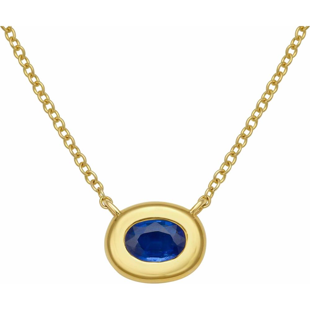 Ruchi New York - Midori Blue Sapphire Pendant Necklace in 18K Yellow Gold