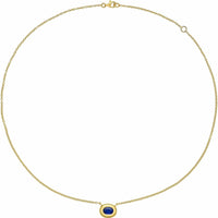 Ruchi New York - Midori Blue Sapphire Pendant Necklace in 18K Yellow Gold