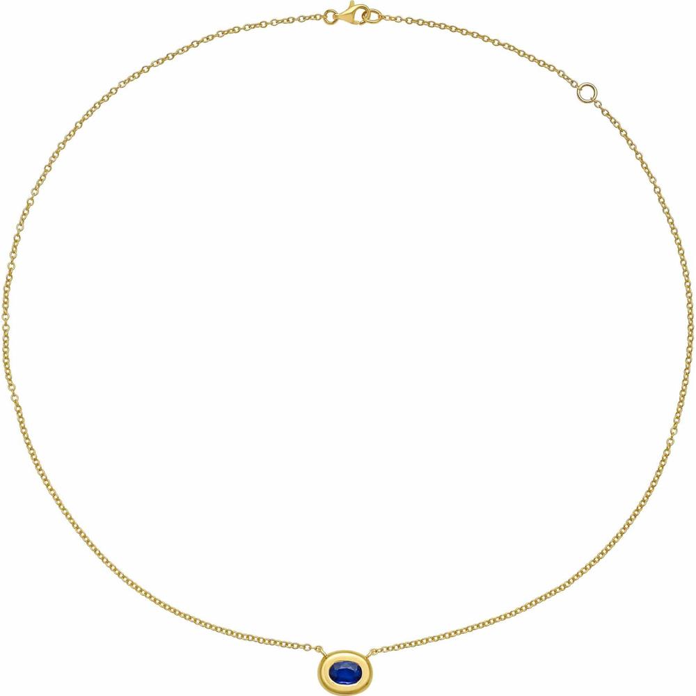 Ruchi New York - Midori Blue Sapphire Pendant Necklace in 18K Yellow Gold