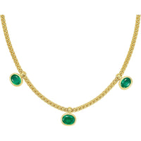 Ruchi New York - Milia Colombian Emerald Bezel Charm Necklace in 18K Yellow Gold - Ruchi New York