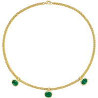 Ruchi New York - Milia Colombian Emerald Bezel Charm Necklace in 18K Yellow Gold - Ruchi New York
