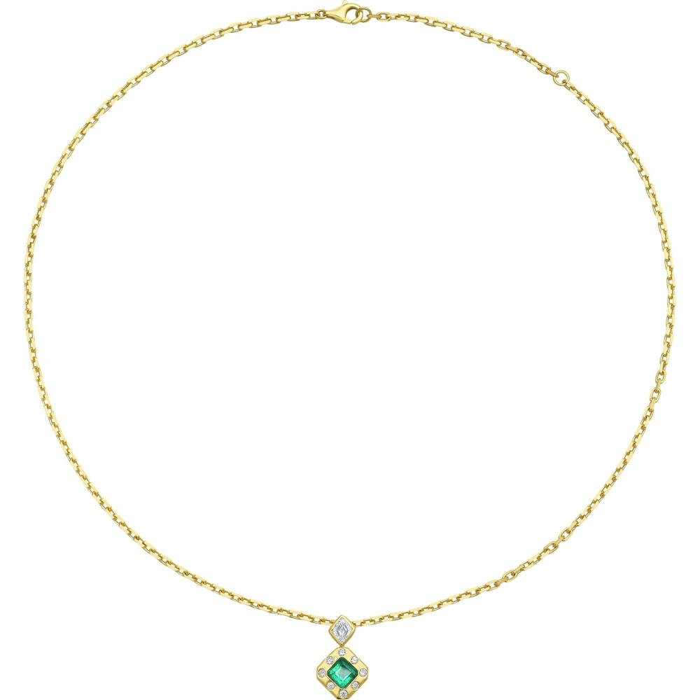 Ruchi New York - Milia Emerald Pendant Necklace in 18K Yellow Gold