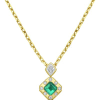 Ruchi New York - Milia Emerald Pendant Necklace in 18K Yellow Gold