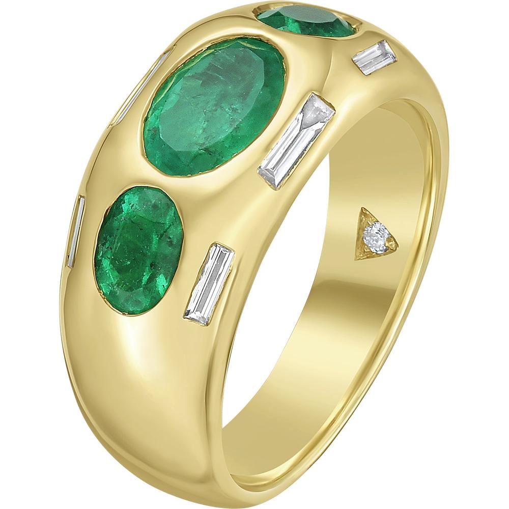 Ruchi New York - Milia Emerald Ring in 18K Yellow Gold