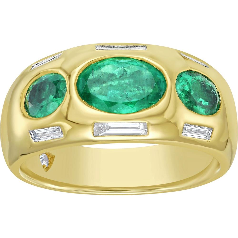 Ruchi New York - Milia Emerald Ring in 18K Yellow Gold