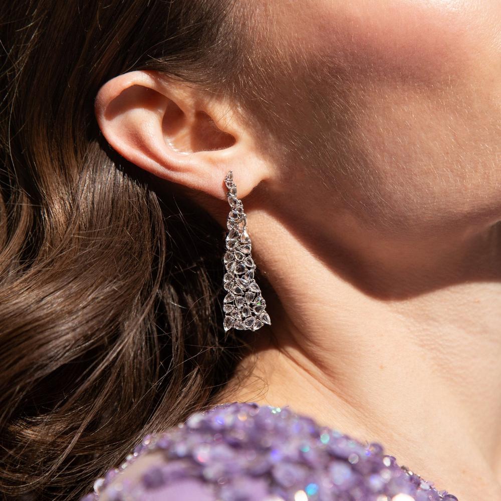 Ruchi New York - Mimosa Diamond Chandelier White Gold Earrings
