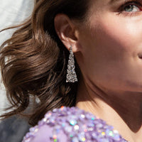 Ruchi New York - Mimosa Diamond Chandelier White Gold Earrings