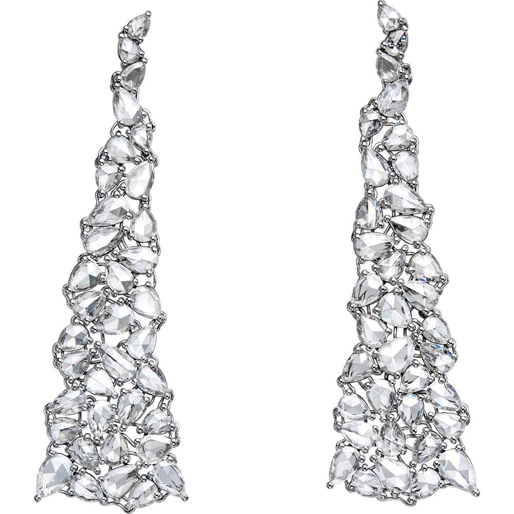 Ruchi New York - Mimosa Diamond Chandelier White Gold Earrings