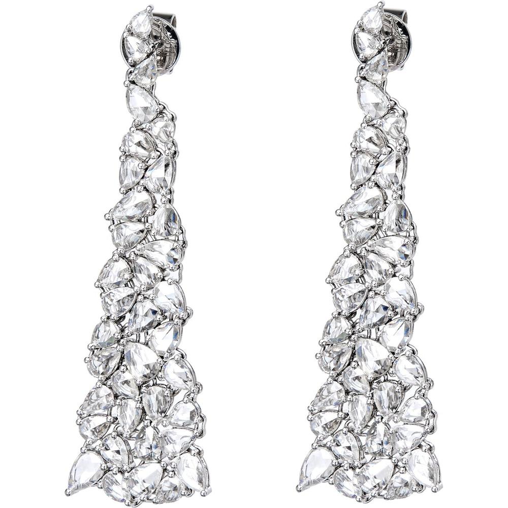 Ruchi New York - Mimosa Diamond Chandelier White Gold Earrings
