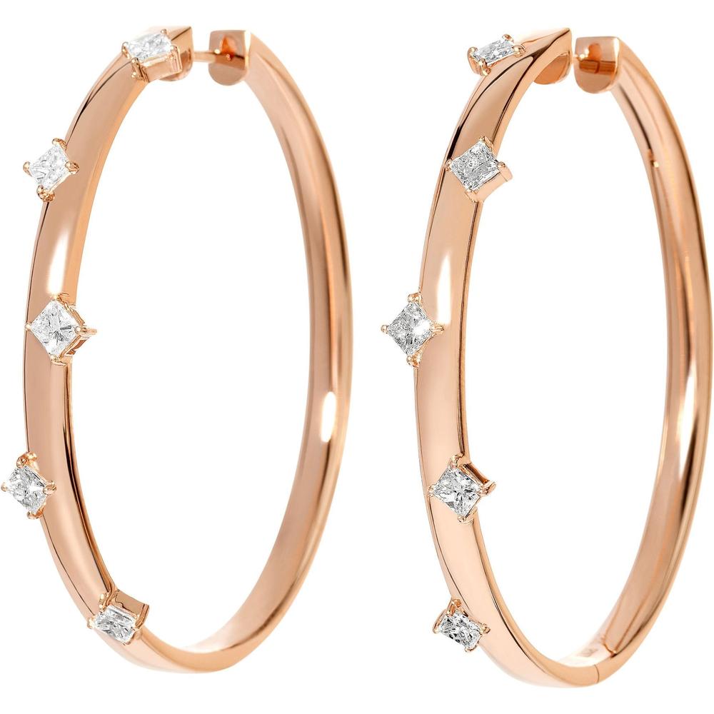 Ruchi New York - Mistral Diamond Hoop Earrings in 18K Rose Gold