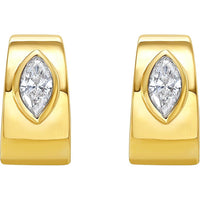 Ruchi New York - Mistral Diamond Huggie Hoop Earrings in 18K Yellow Gold