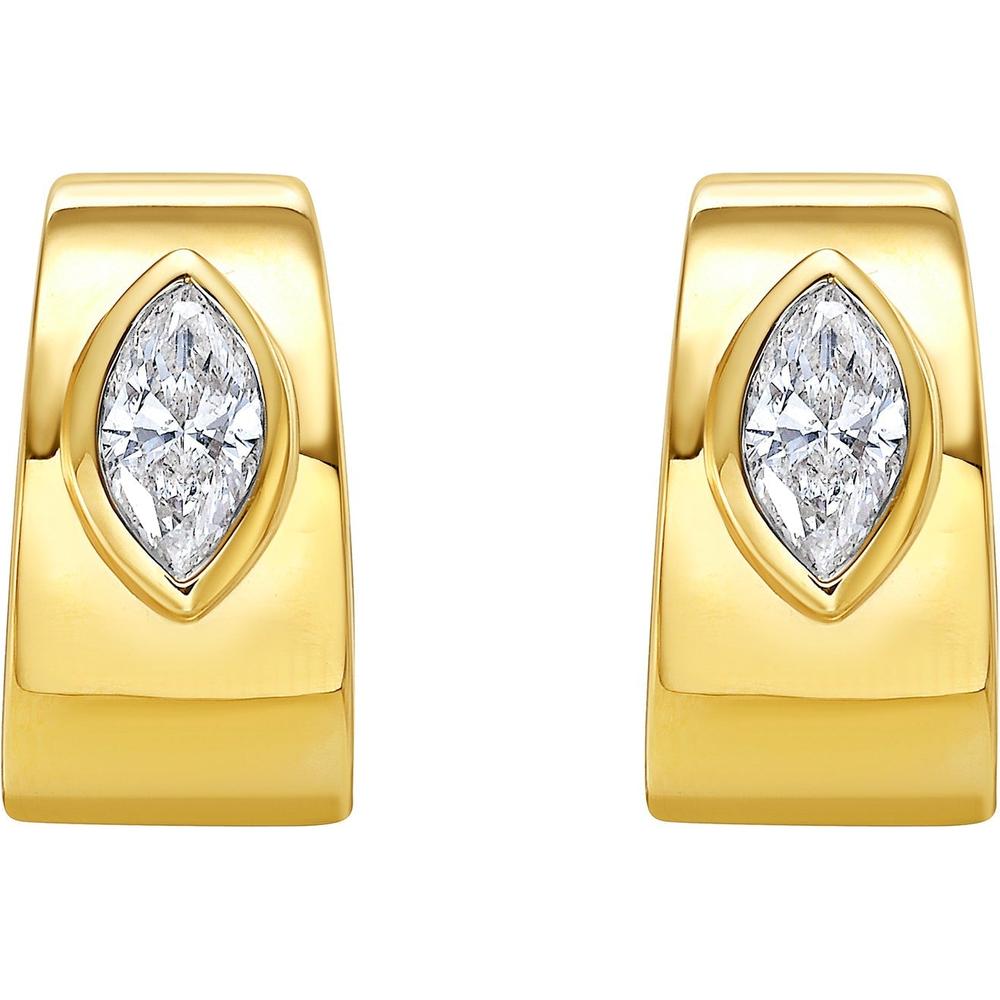 Ruchi New York - Mistral Diamond Huggie Hoop Earrings in 18K Yellow Gold