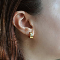 Ruchi New York - Mistral Diamond Huggie Hoop Earrings in 18K Yellow Gold