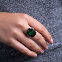 Ruchi New York - Muzo Emerald Cocktail Ring in 18K White Gold
