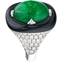 Ruchi New York - Muzo Emerald Cocktail Ring in 18K White Gold