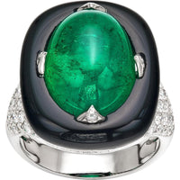 Ruchi New York - Muzo Emerald Cocktail Ring in 18K White Gold