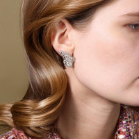 Ruchi New York - Nabi White Sapphire and Diamond Earrings in 18K White Gold