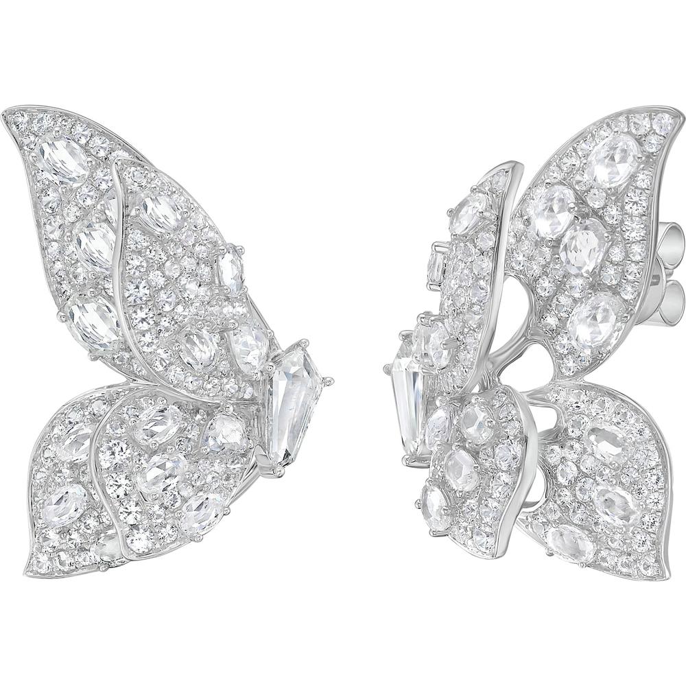 Ruchi New York - Nabi White Sapphire and Diamond Earrings in 18K White Gold