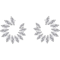 Ruchi New York - Narcissa Diamond Crescent Earrings in 18K White Gold
