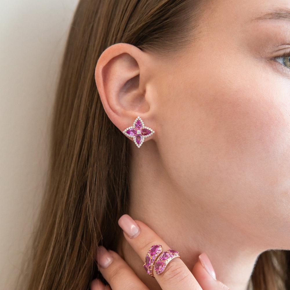 Ruchi New York - Nectar Pink Sapphire Stud Earrings in 18K Rose Gold