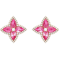 Ruchi New York - Nectar Pink Sapphire Stud Earrings in 18K Rose Gold