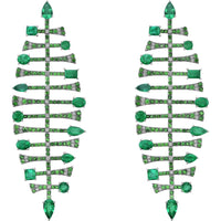 Ruchi New York - Nereid Emerald Chandelier Earrings in 18K Black Rhodium White Gold